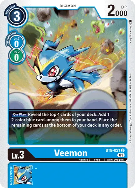 Digimon TCG Card 'BT8-021' 'Veemon'