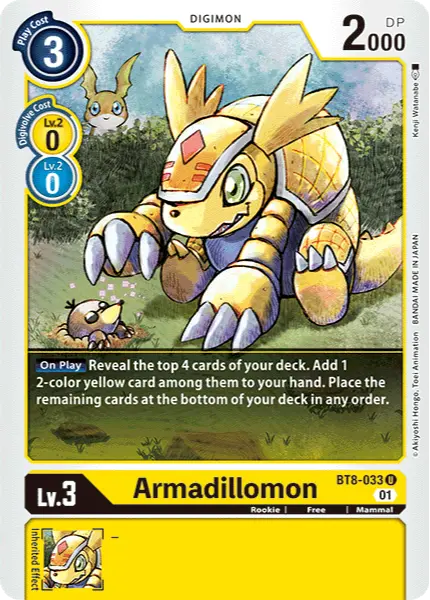 Digimon TCG Card BT8-033 Armadillomon