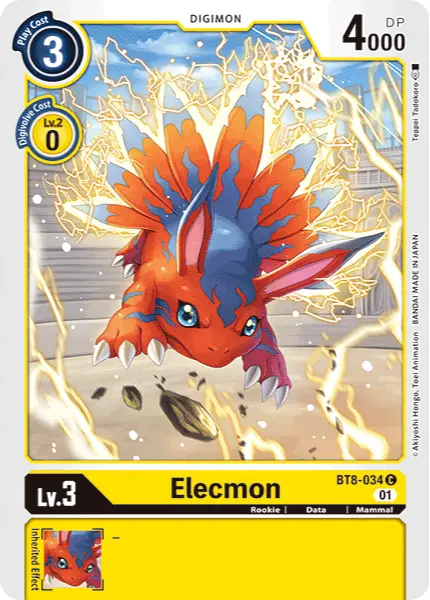 Digimon TCG Card BT8-034 Elecmon