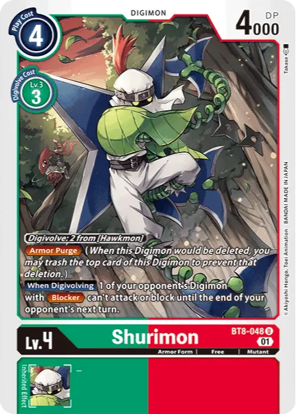 Digimon TCG Card 'BT8-048' 'Shurimon'