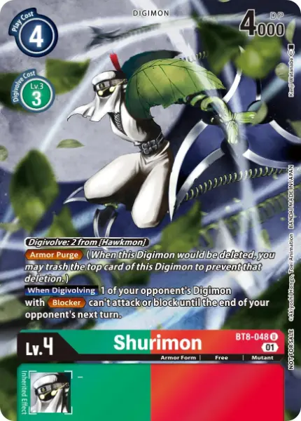 Digimon TCG Card 'BT8-048_P1' 'Shurimon'