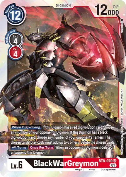 Deck BlackWarGreymon - 6th with preview of card BT8-070