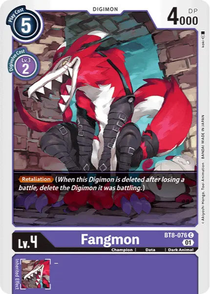 Digimon TCG Card BT8-076 Fangmon