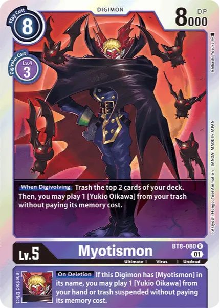 Digimon TCG Card 'BT8-080' 'Myotismon'