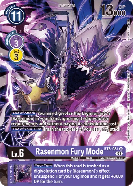 Digimon TCG Card BT8-081 Rasenmon Fury Mode