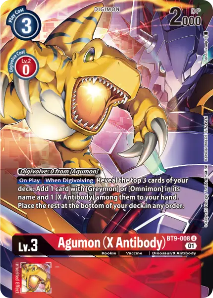 Digimon TCG Card 'BT9-008_P1' 'Agumon (X Antibody)'