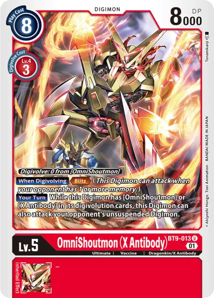 Digimon TCG Card 'BT9-013' 'OmniShoutmon (X Antibody)'