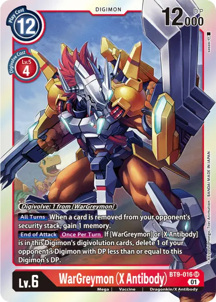 Deck BT9 WarGreymon with preview of card BT9-016