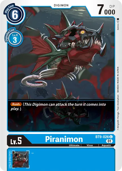 Digimon TCG Card 'BT9-026' 'Piranimon'