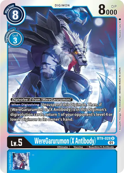 Digimon TCG Card BT9-028 WereGarurumon (X Antibody)