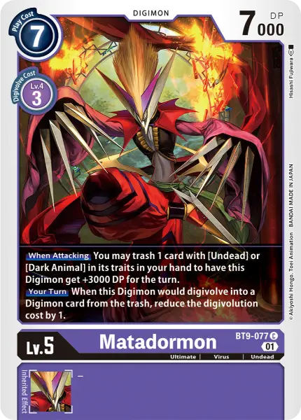 Digimon TCG Card 'BT9-077' 'Matadormon'