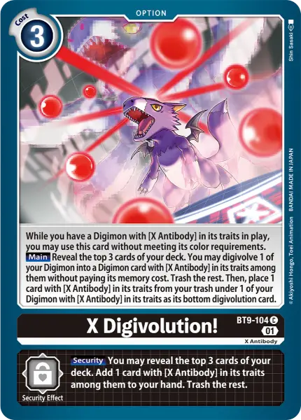 Digimon TCG Card 'BT9-104' 'X Digivolution'