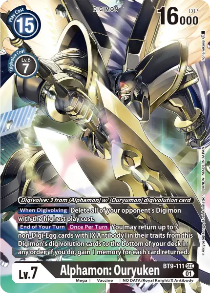 Deck Alphamon - 5th with preview of card BT9-111