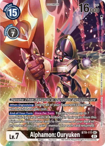 Digimon TCG Card 'BT9-111_P1' 'Alphamon: Ouryuken'