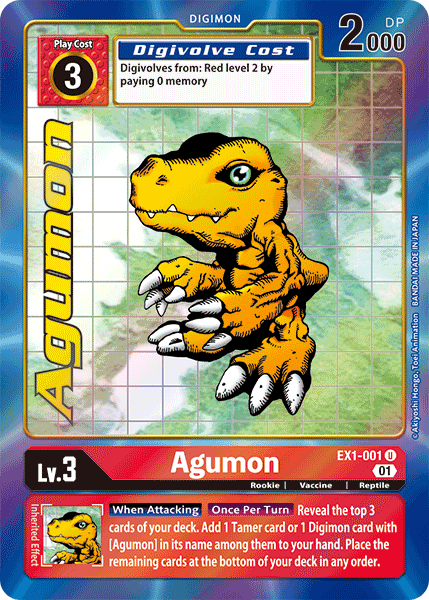 Digimon TCG Card EX1-001_P1 Agumon