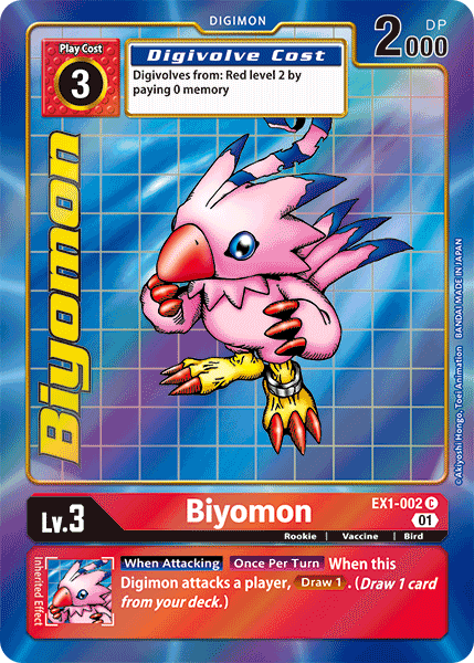 Digimon TCG Card 'EX1-002_P1' 'Biyomon'