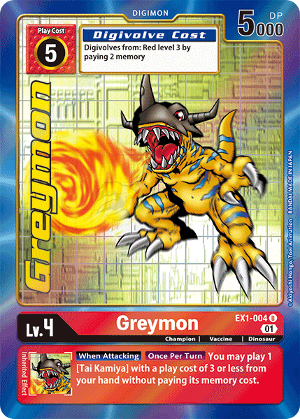 Digimon TCG Card EX1-004_P1 Greymon