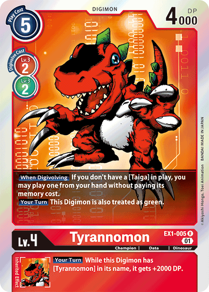 Digimon TCG Card EX1-005 Tyrannomon