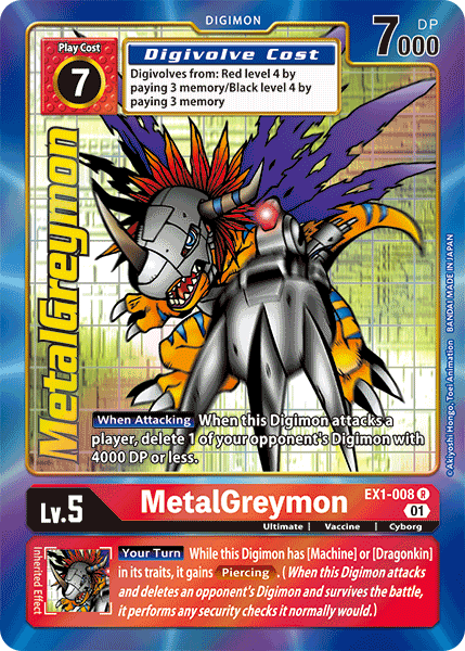 Digimon TCG Card EX1-008_P1 MetalGreymon