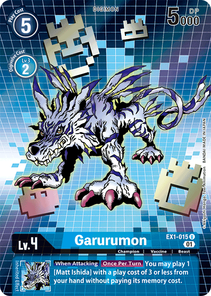 Digimon TCG Card 'EX1-015_P1' 'Garurumon'