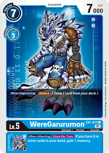 Digimon TCG Card 'EX1-017' 'WereGarurumon'