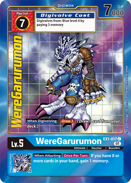 Digimon TCG Card 'EX1-017_P1' 'WereGarurumon'