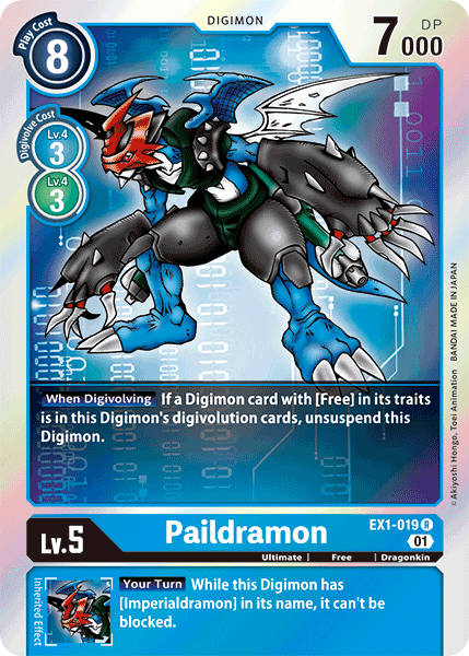 Digimon TCG Card 'EX1-019' 'Paildramon'