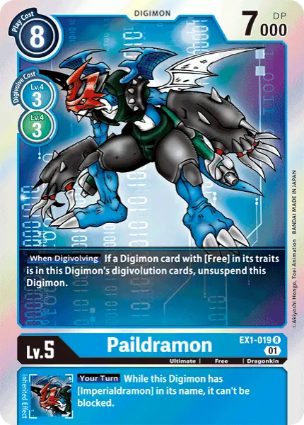 Digimon TCG Card 'EX1-019' 'Paildramon'