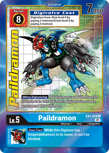 Digimon TCG Card 'EX1-019_P1' 'Paildramon'