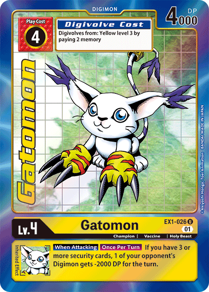 Digimon TCG Card 'EX1-026_P1' 'Gatomon'