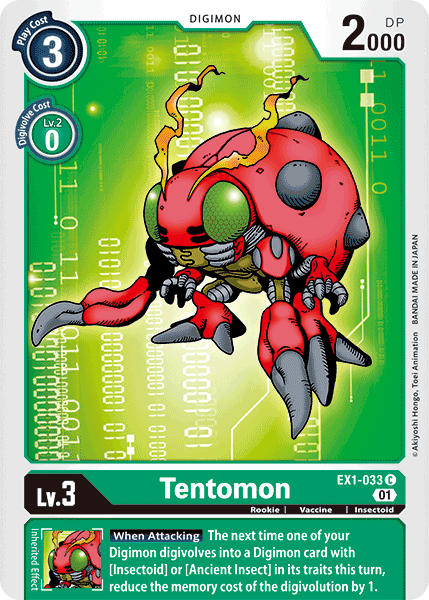 Digimon TCG Card 'EX1-033' 'Tentomon'