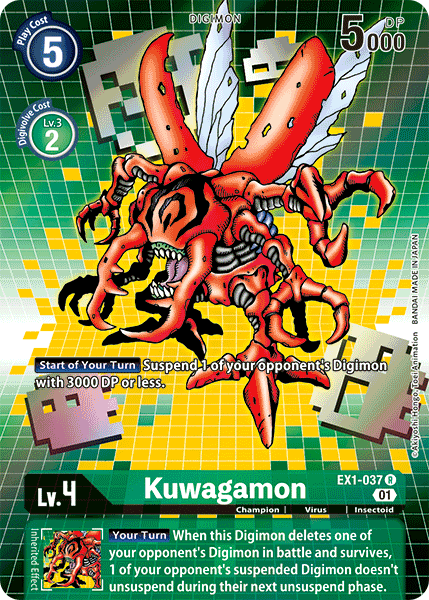 Digimon TCG Card 'EX1-037_P1' 'Kuwagamon'