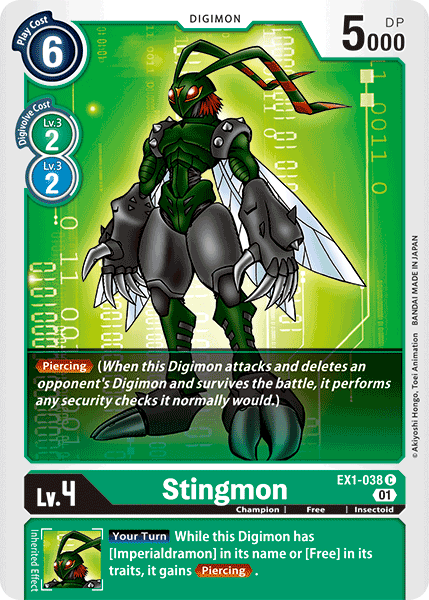 Digimon TCG Card 'EX1-038' 'Stingmon'