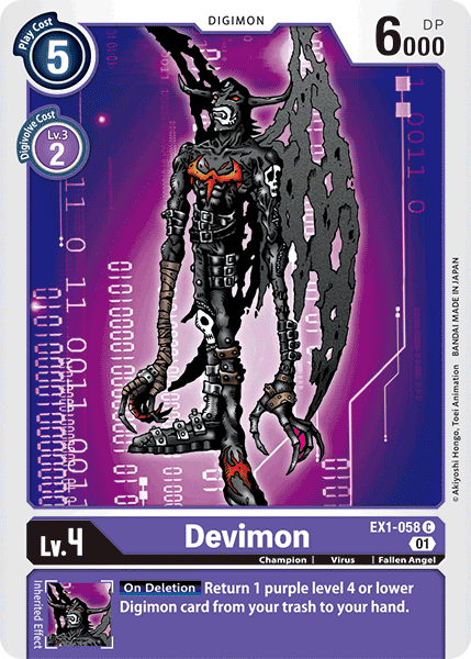 Digimon TCG Card EX1-058 Devimon