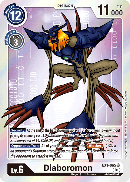 Digimon TCG Card EX1-065 Diaboromon