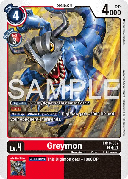 Digimon TCG Card 'EX10-007' 'Greymon'
