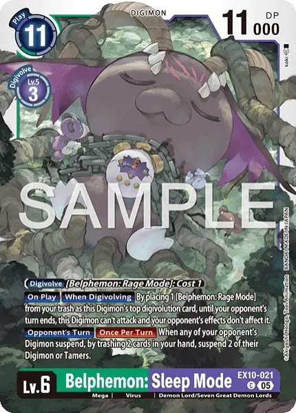 Digimon TCG Card 'EX10-021' 'Belphemon: Sleep Mode'