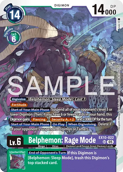 Deck Belphemon - 3rd with preview of card EX10-022