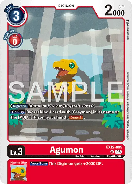 Digimon TCG Card 'EX12-005' 'Agumon'