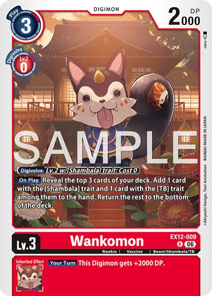 Digimon TCG Card 'EX12-009' 'Wankomon'