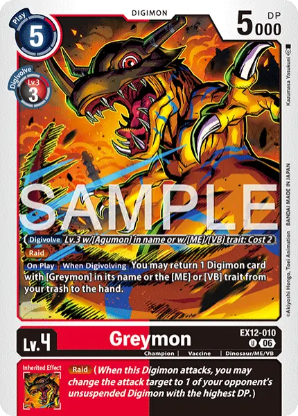 Digimon TCG Card 'EX12-010' 'Greymon'