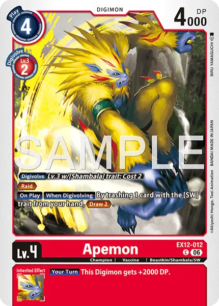 Digimon TCG Card 'EX12-012' 'Apemon'