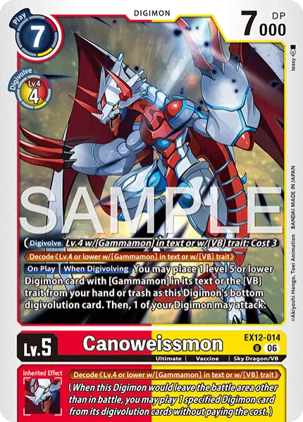 Digimon TCG Card 'EX12-014' 'Canoweissmon'