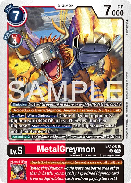 Digimon TCG Card 'EX12-016' 'MetalGreymon'