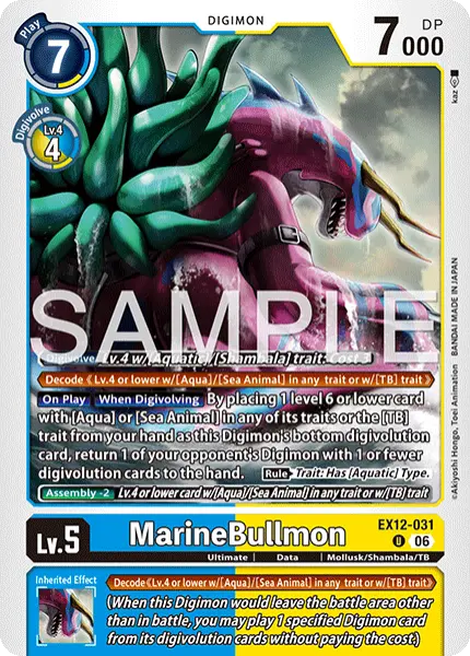 Digimon TCG Card 'EX12-031' 'MarineBullmon'