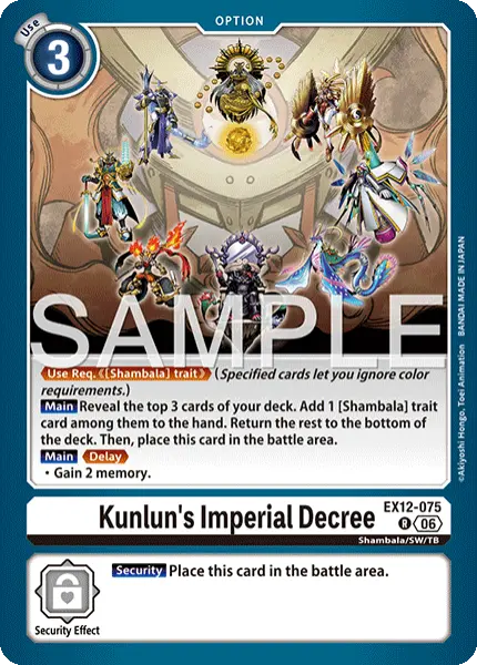 Digimon TCG Card 'EX12-075' 'Kunlun's Imperial Decree'