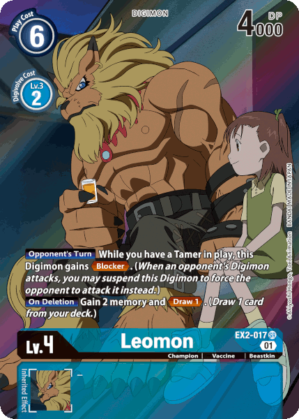 Digimon TCG Card 'EX2-017_P1' 'Leomon'