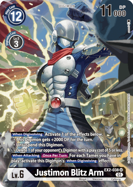 Digimon TCG Card 'EX2-038_P1' 'Justimon Blitz Arm'