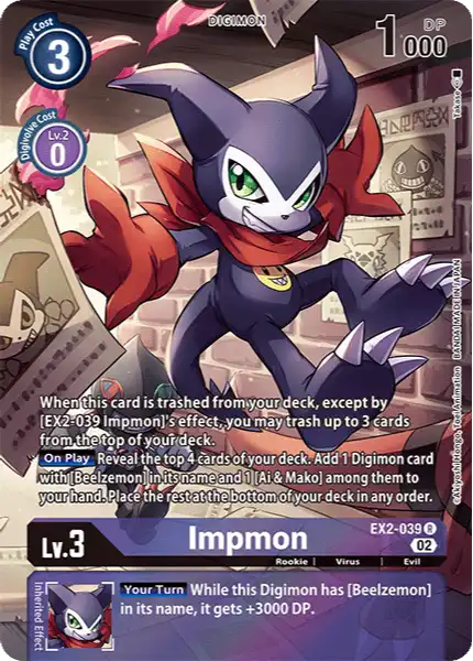 Digimon TCG Card 'EX2-039_P2' 'Impmon'