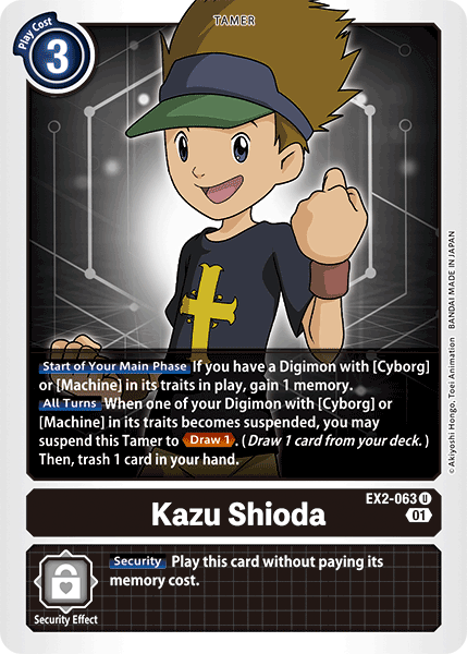 Digimon TCG Card 'EX2-063' 'Kazu Shioda'